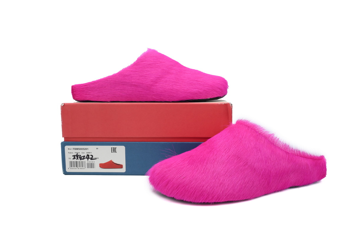 Marni Long-hair Calfskin Fussbett Sabot Fuchsia SBMR000600P412200C57