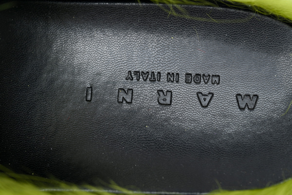 Coco Shoes Marni Long-hair Calfskin Fussbett Sabot Green SBMR000600P412200V07