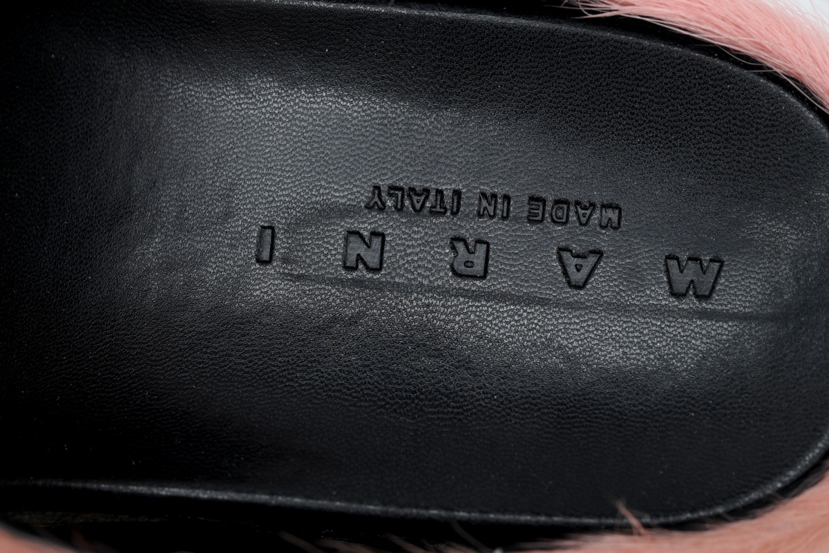 Coco Shoes Marni Long-hair Calfskin Fussbett Sabot Pink SBMS004601P412200C29