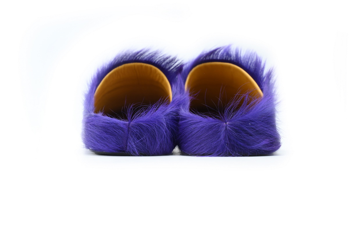 Coco Shoes Marni Long-hair Calfskin Fussbett Sabot Purple SBMR000600P623600C74