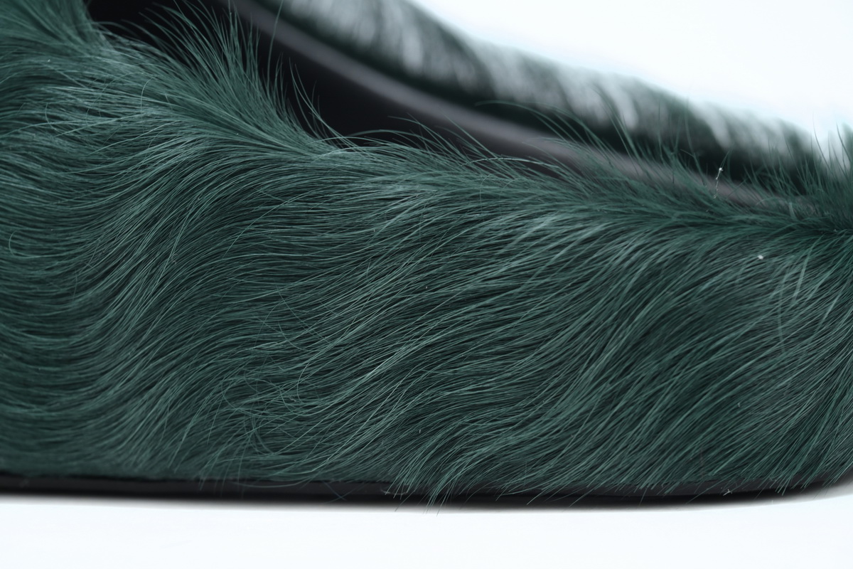Coco Shoes Marni Long-hair Calfskin Fussbett Sabot Sea Green SBMR000600P412200V78