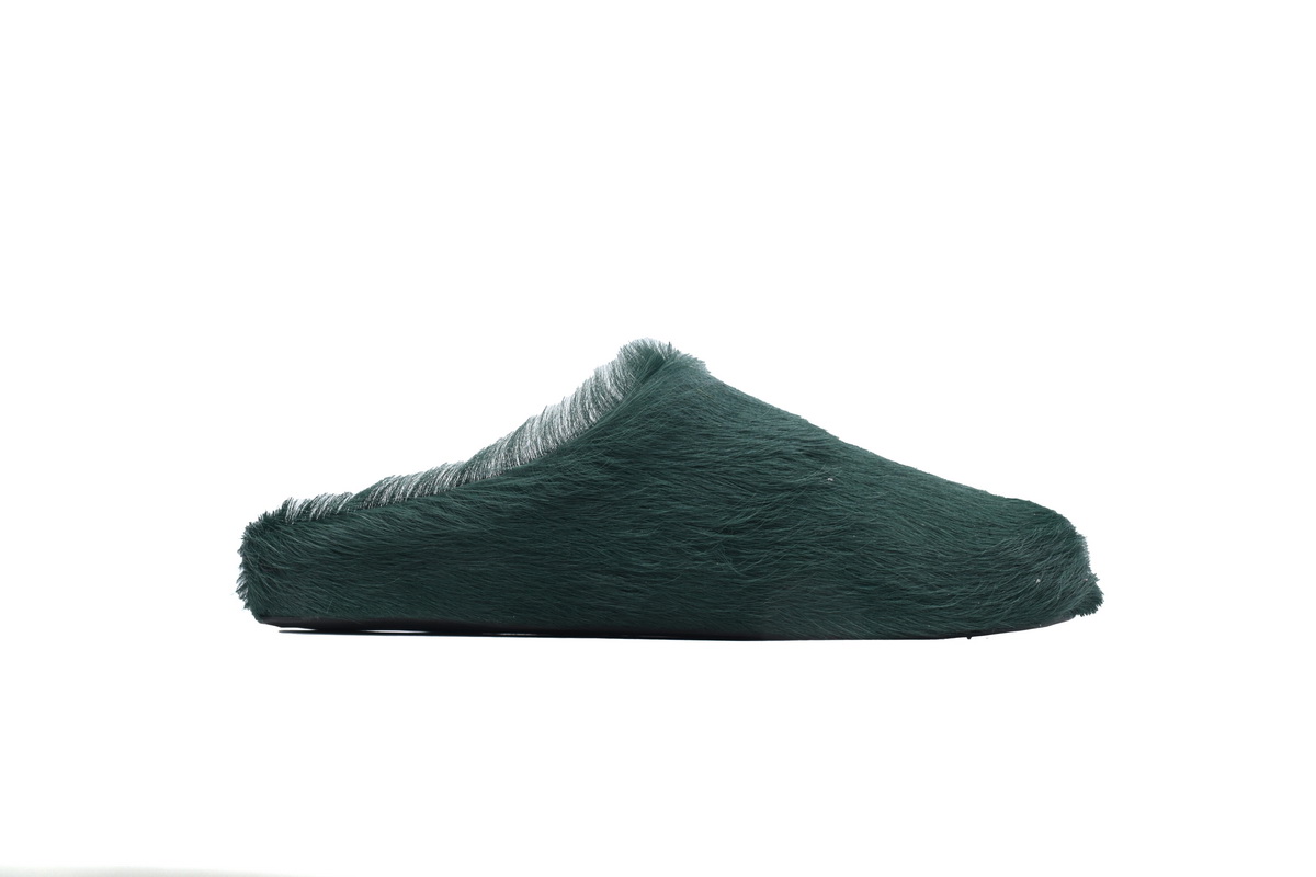 Coco Shoes Marni Long-hair Calfskin Fussbett Sabot Sea Green SBMR000600P412200V78