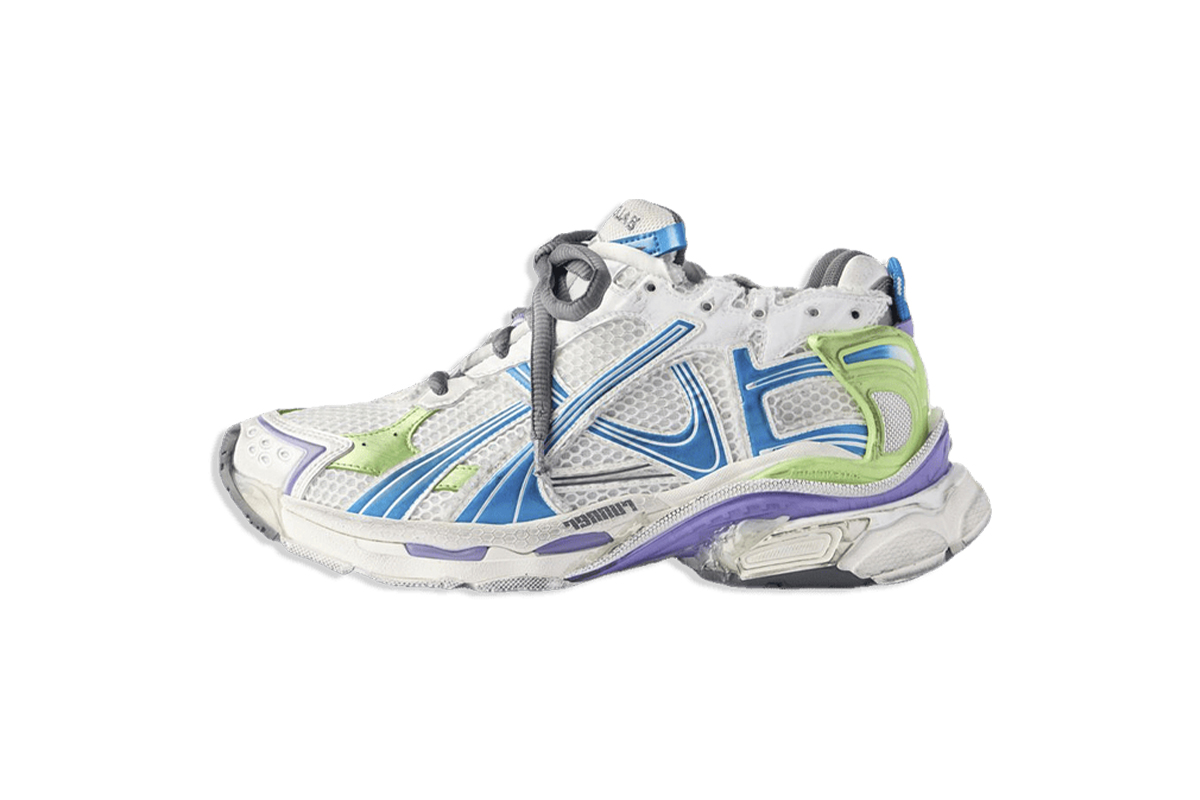 Balenciaga Runner White Blue And Multicolor