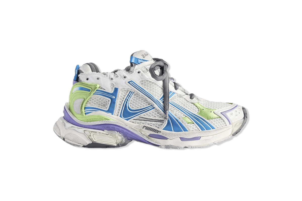 Balenciaga Runner White Blue And Multicolor