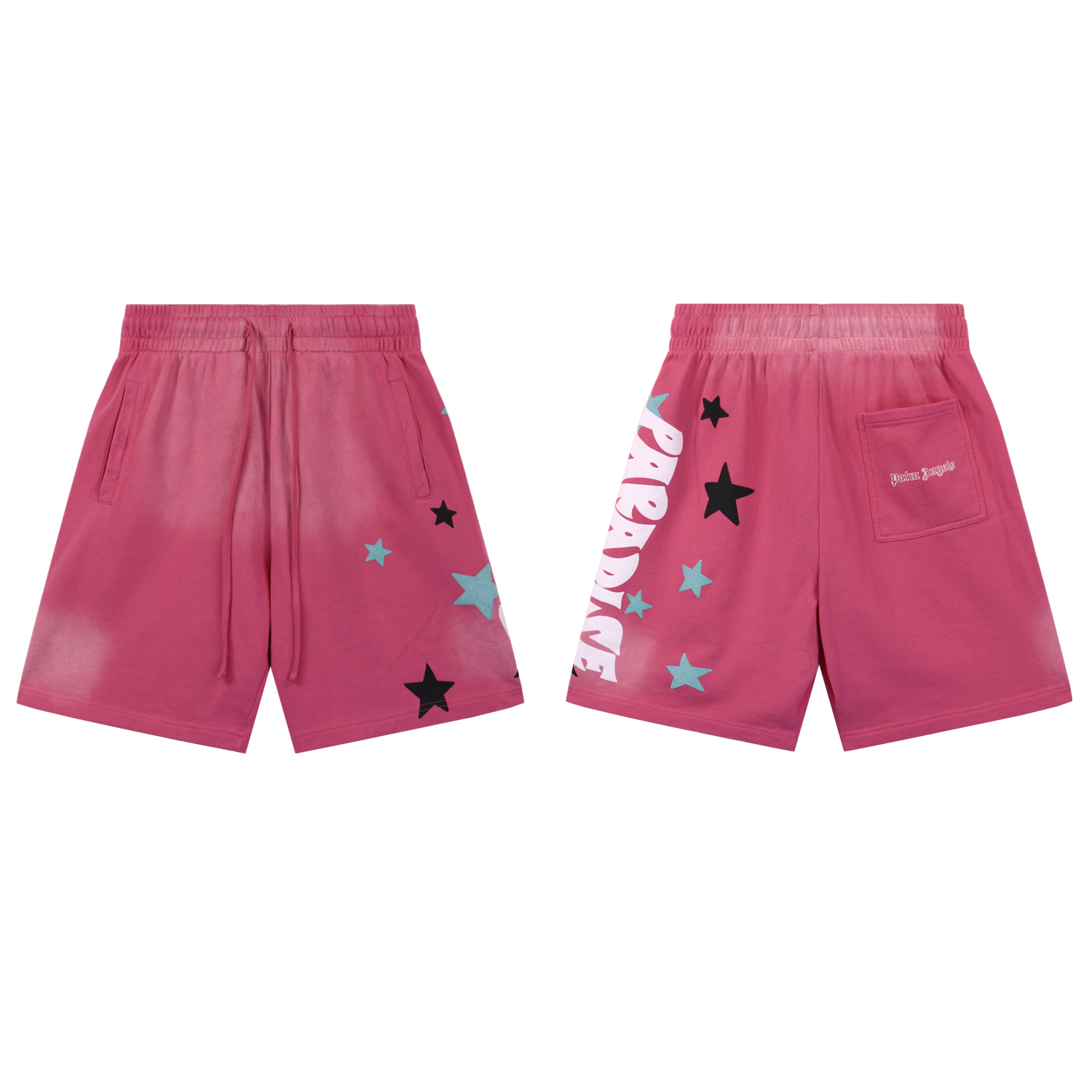 Palm Angels Track Shorts #8655 Pink/Black/Yellow
