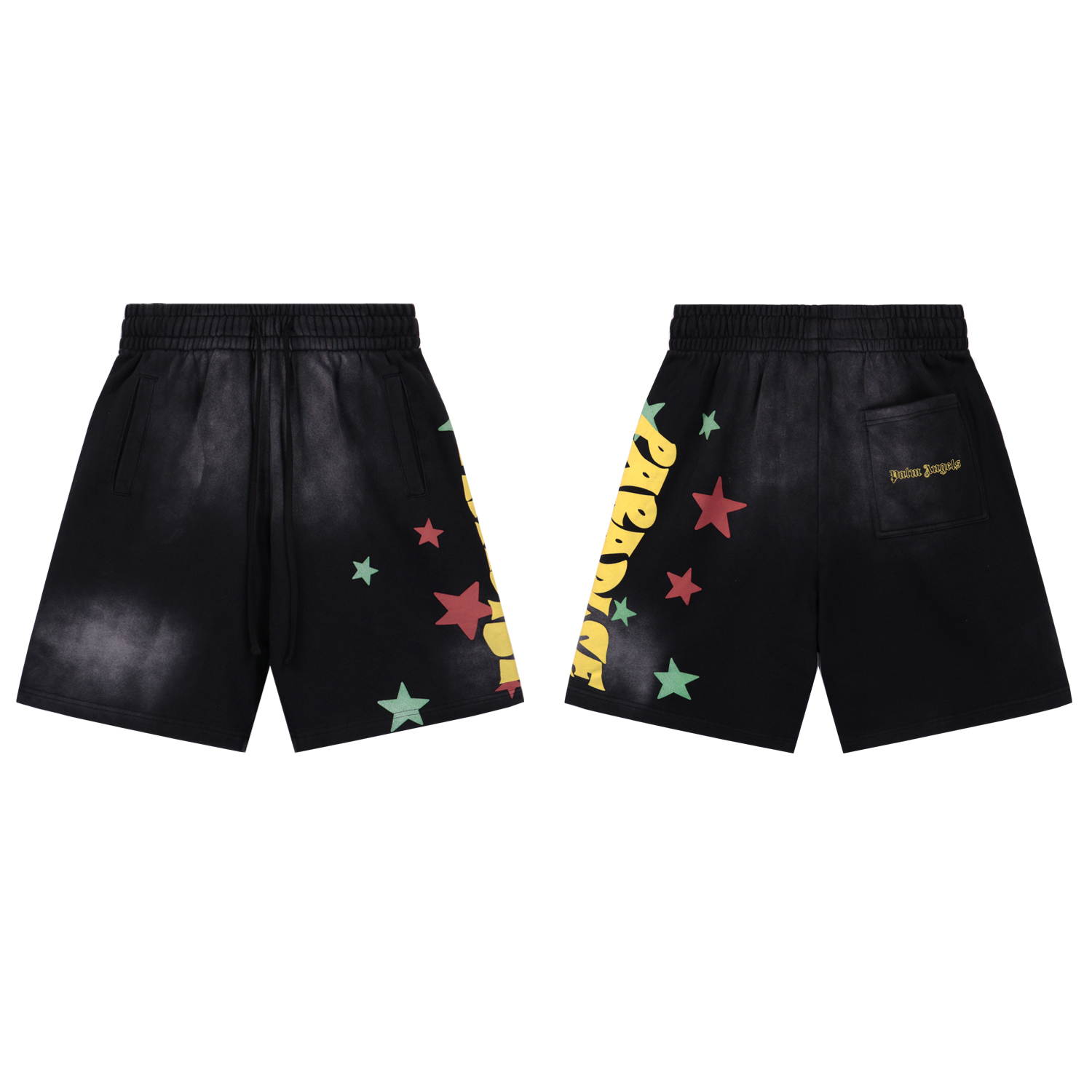 Palm Angels Track Shorts #8655 Pink/Black/Yellow