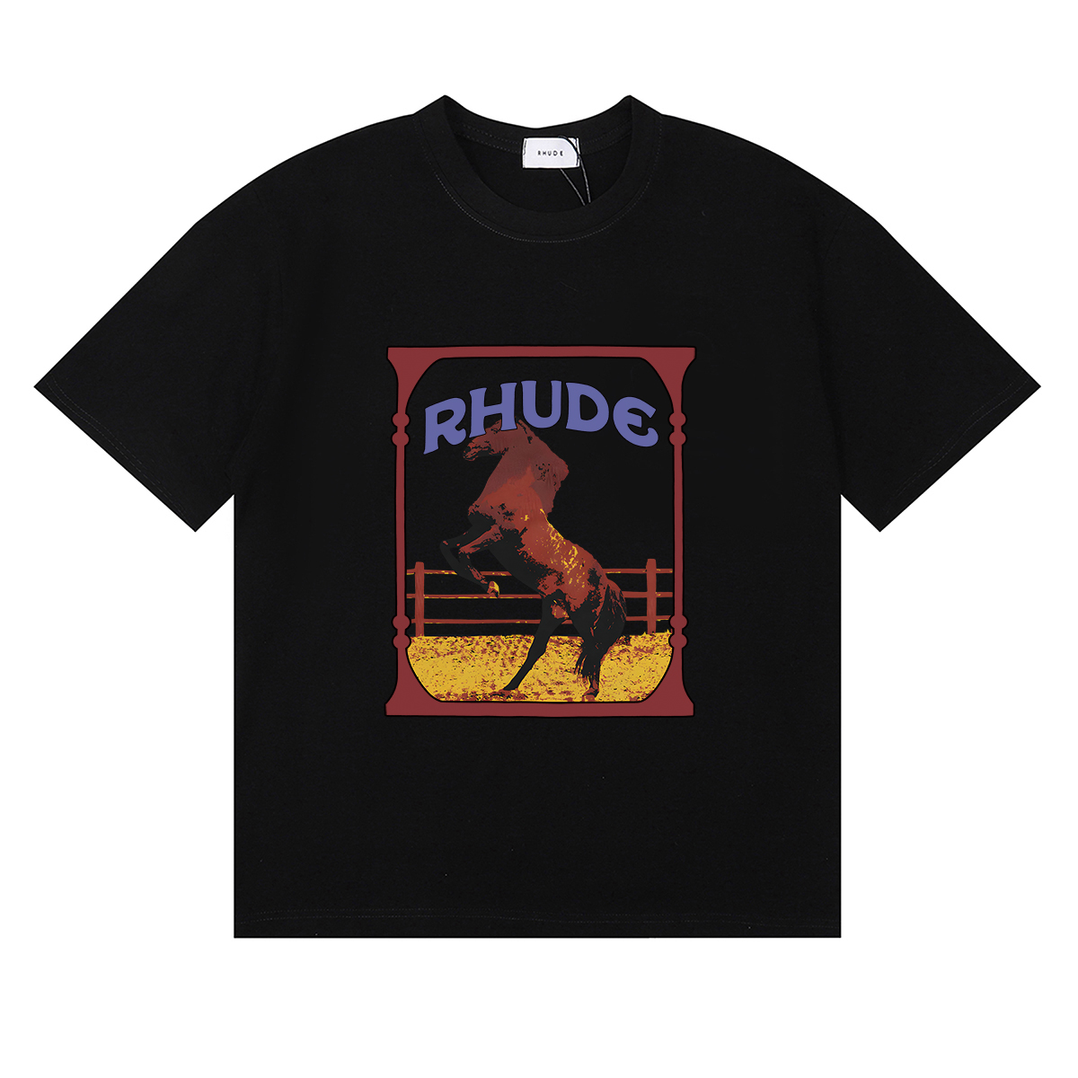 Rhude Cadre T-shirt #50165 Vintage Apricot/White/Black
