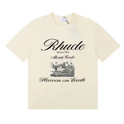Rhude Heaven On Earth T-shirt #50166 Vintage Apricot/White/Black 02
