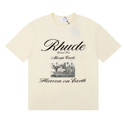 Rhude Heaven On Earth T-shirt #50166 Vintage Apricot/White/Black 02