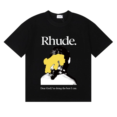 Rhude Ponytail T-shirt #50163 Vintage Apricot/White/Black 02