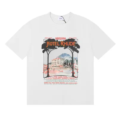 Rhude x Harrods Cotton Hotel T-Shirt #50168 Apricot/White/Black 01