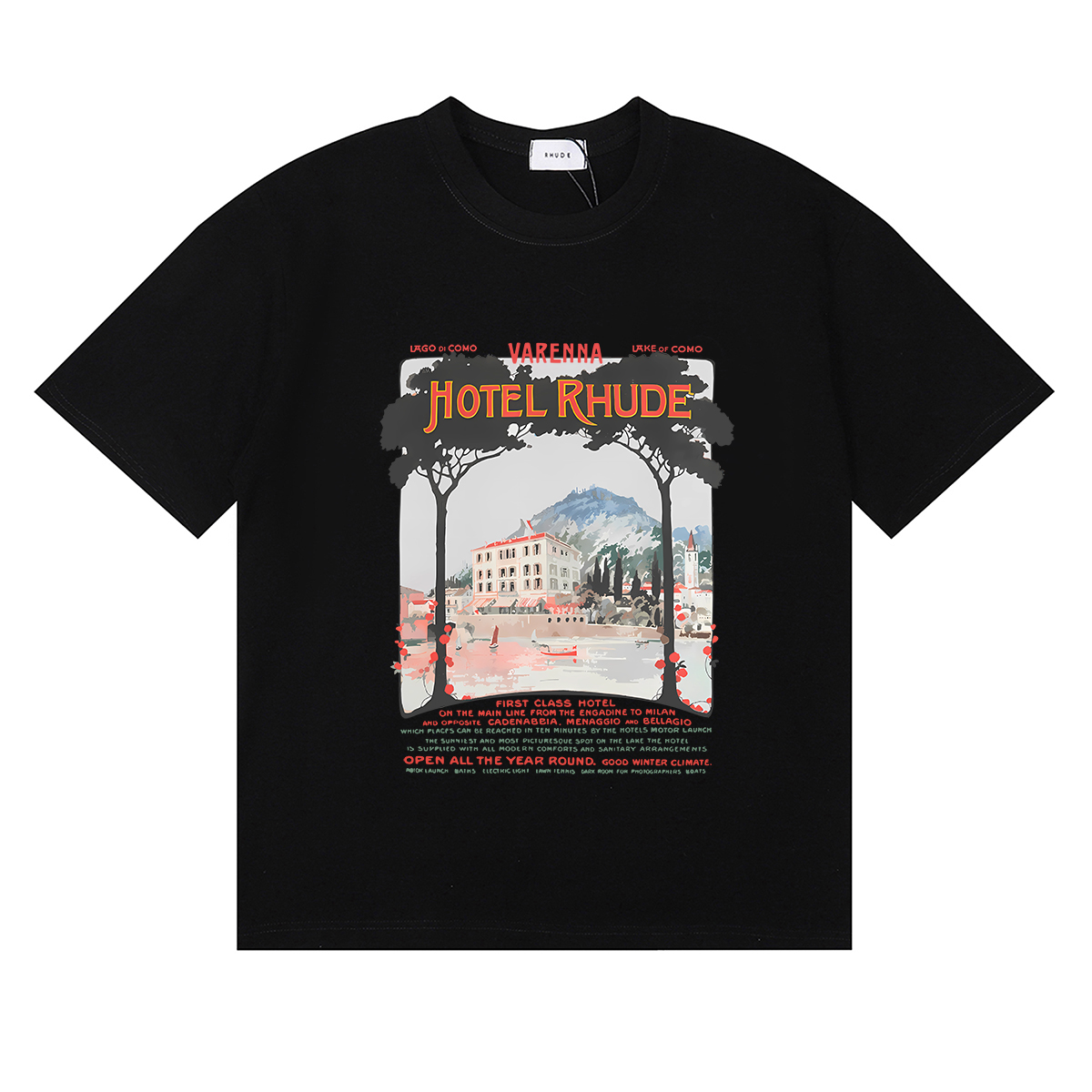 Rhude x Harrods Cotton Hotel T-Shirt #50168 Apricot/White/Black