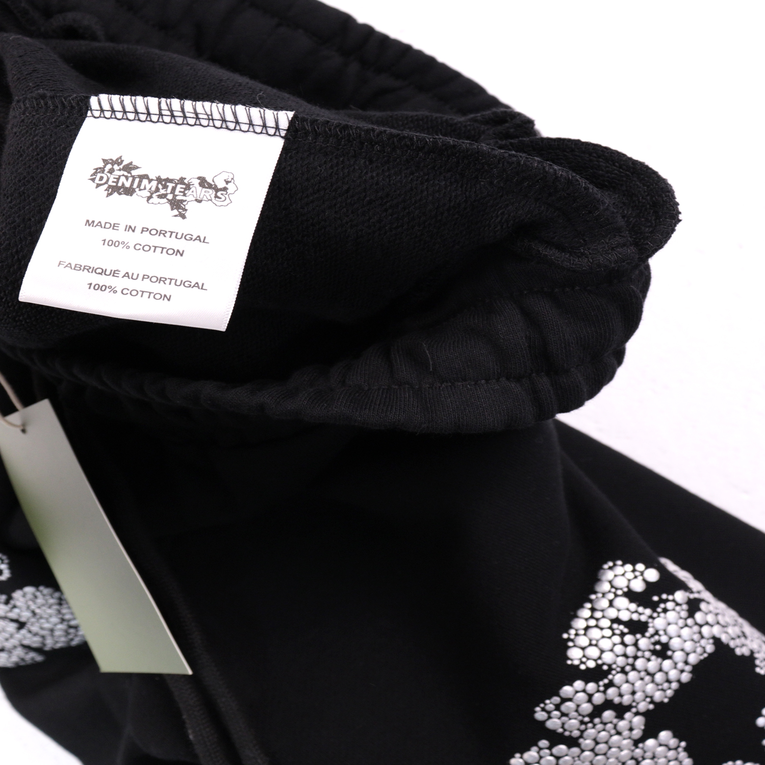  Denim Tears Glitter Patch Floral Print Shorts #8659 Black/Grey/Pink/Black Silver