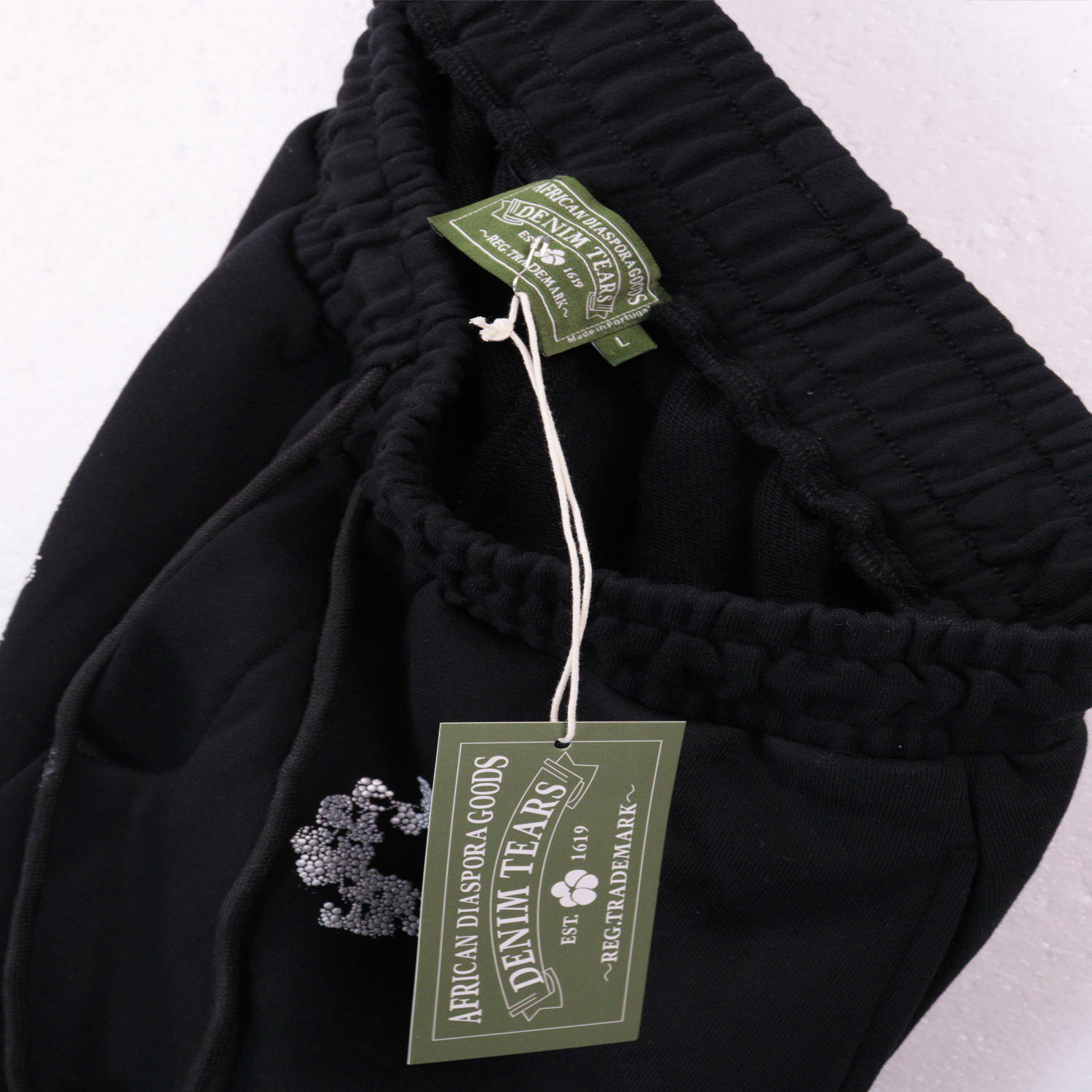  Denim Tears Glitter Patch Floral Print Shorts #8659 Black/Grey/Pink/Black Silver