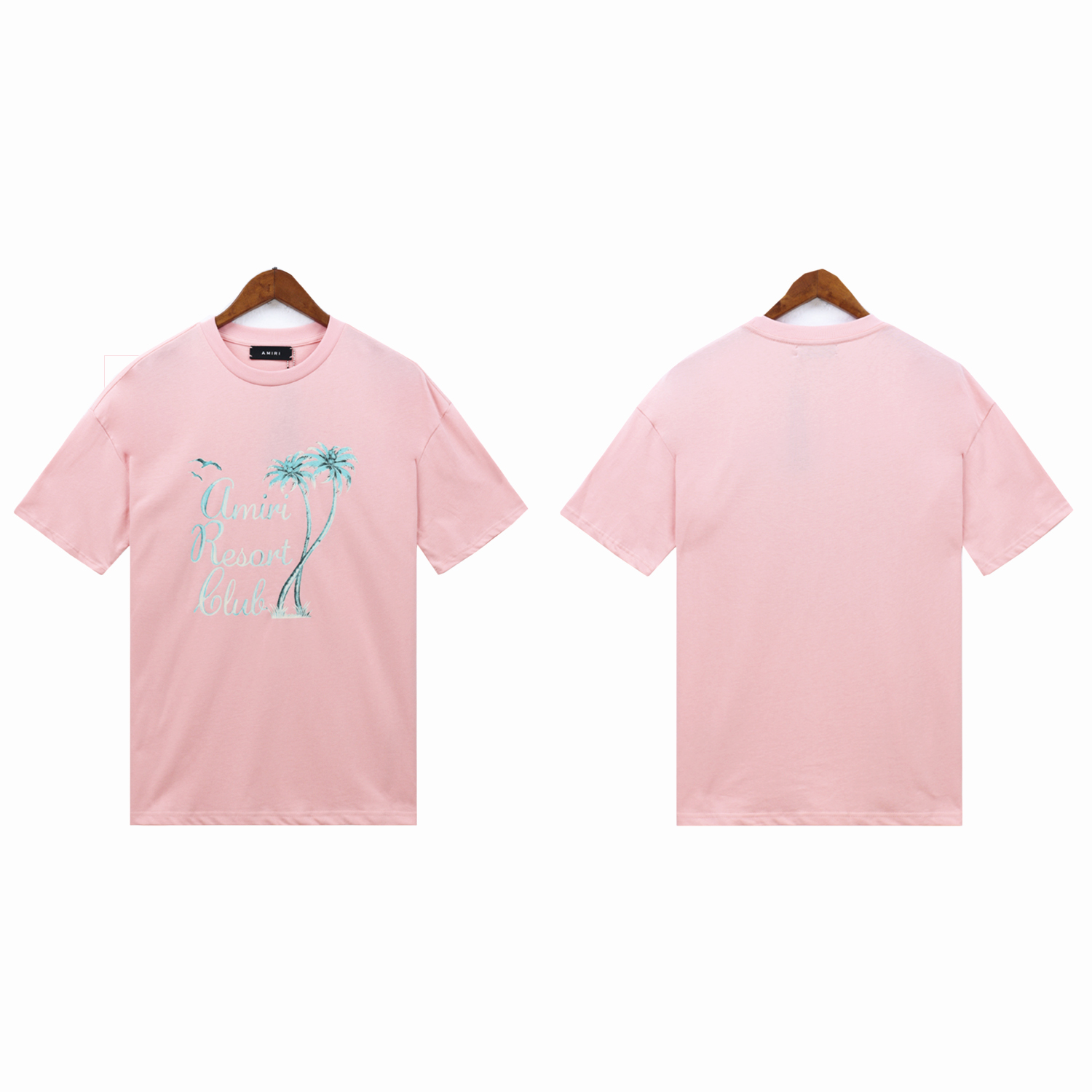 Amiri Twisted Palms T-Shirt #2215 Pink/Black