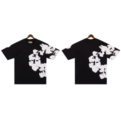 Denim Tears Big Cotton Wreath T-Shirt #2672 Black/Grey/Purple 02