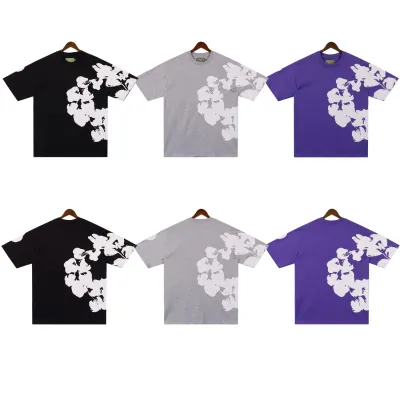 Denim Tears Big Cotton Wreath T-Shirt #2672 Black/Grey/Purple 01