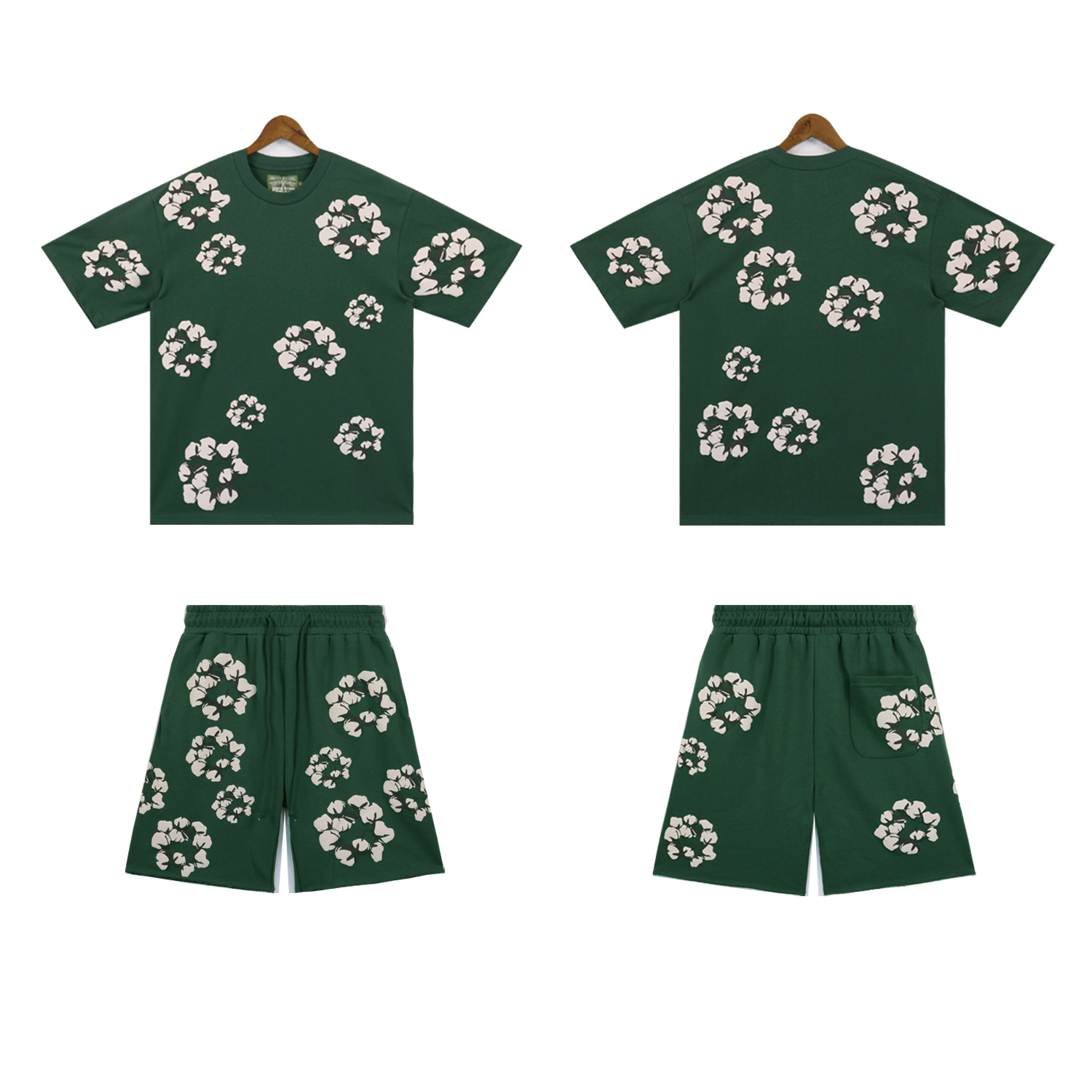 Denim Tears Cactus Tears Wreath Short Summer Coordinated Set DT2666#8658 Black/Blue/Red/Grey/Green/Pink