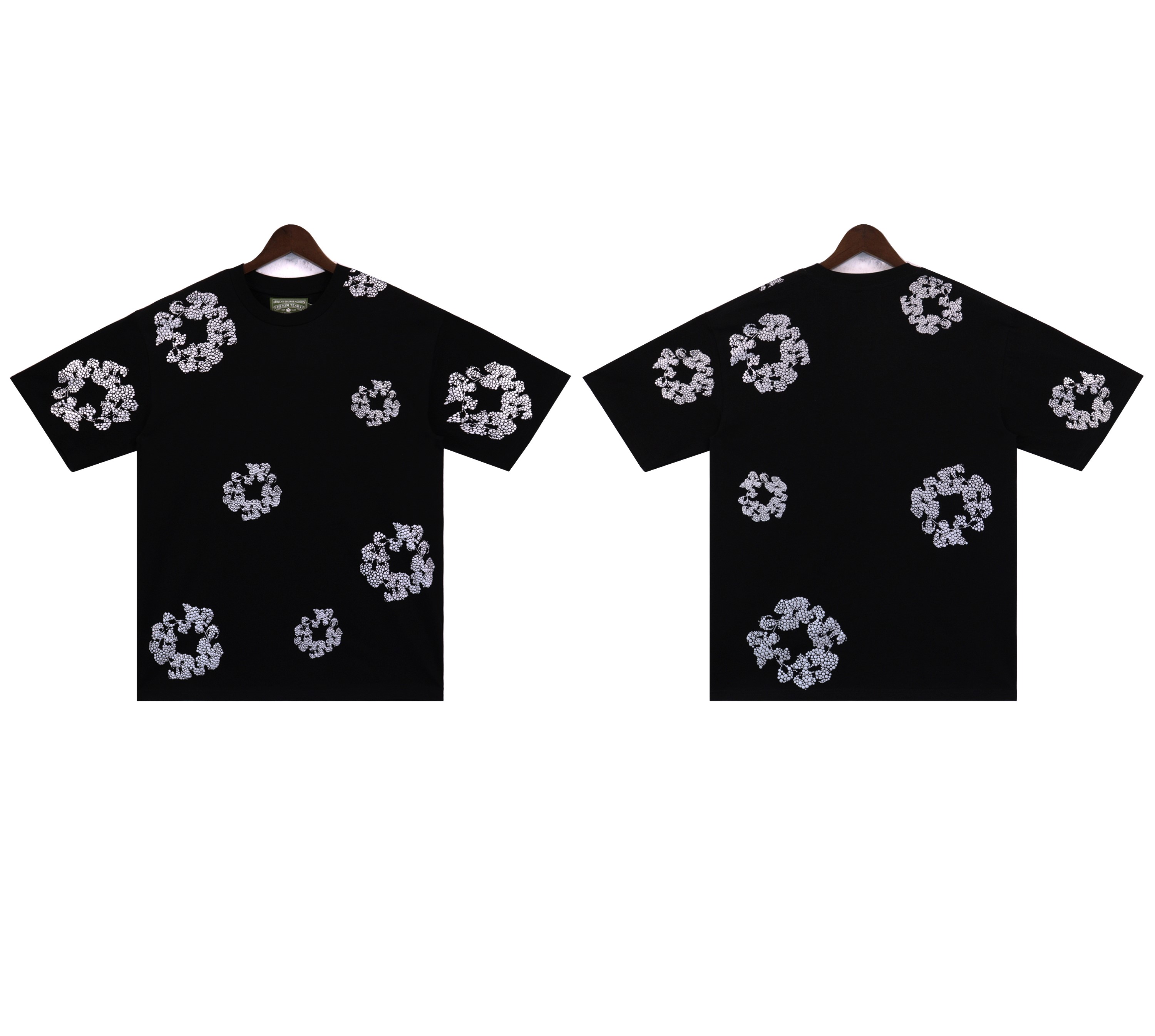 Denim Tears Glitter Patch Floral Print #2671 Black/Grey/Pink/Black Silver