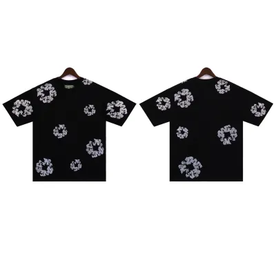 Denim Tears Glitter Patch Floral Print #2671 Black/Grey/Pink/Black Silver 02