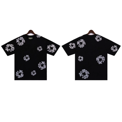 Denim Tears Glitter Patch Floral Print #2671 Black/Grey/Pink/Black Silver 02