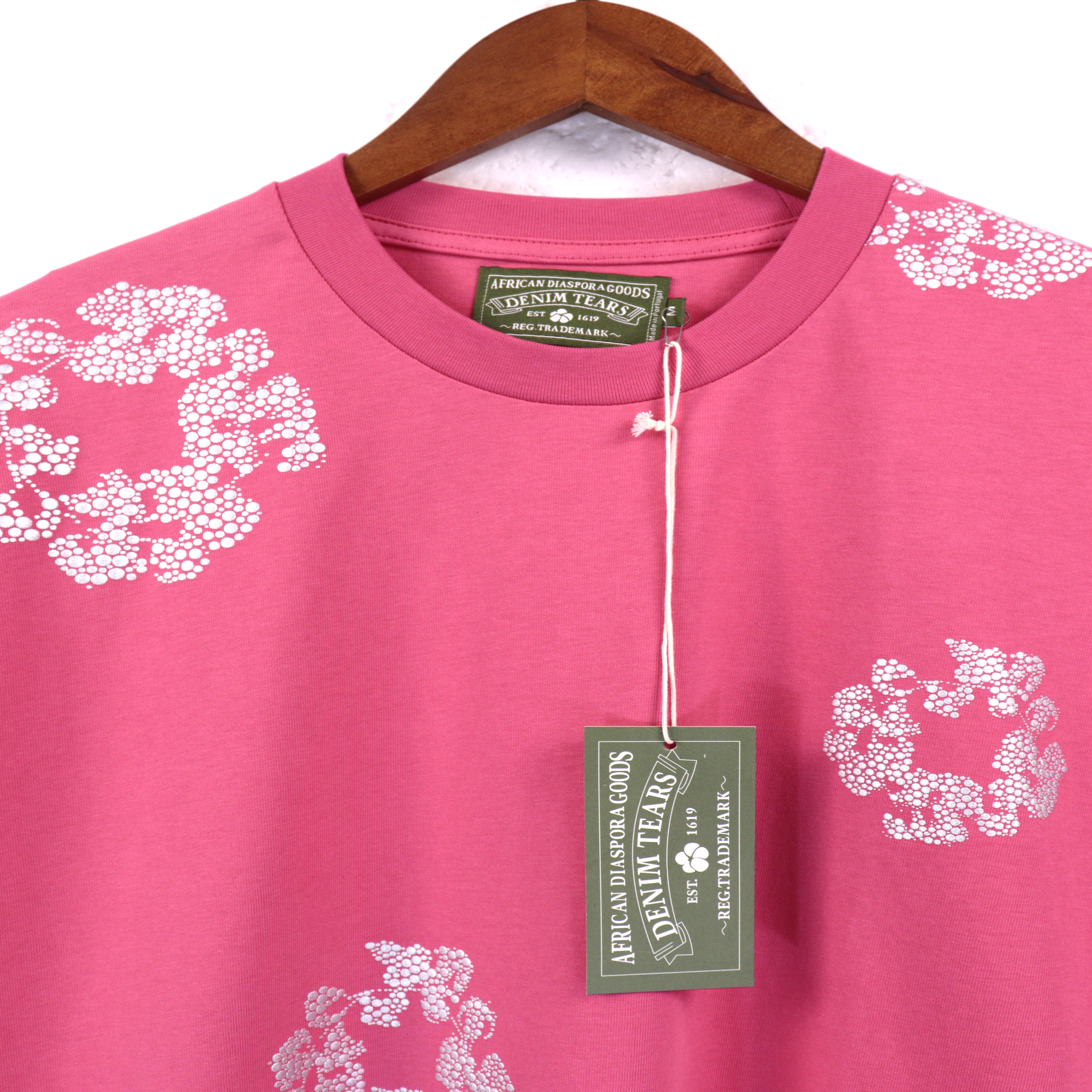 Denim Tears Glitter Patch Floral Print Short Summer Coordinated Set DT2671#8659 Black/Grey/Pink/Black Silver