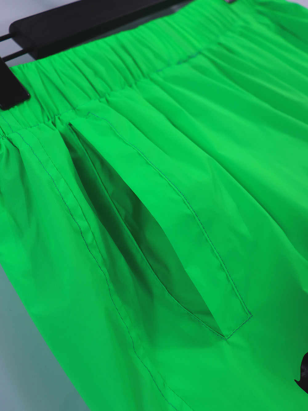 Palm Angels Curved Logo Bold Swim Shorts #8507 Green Fluo/Black/Green/Blue