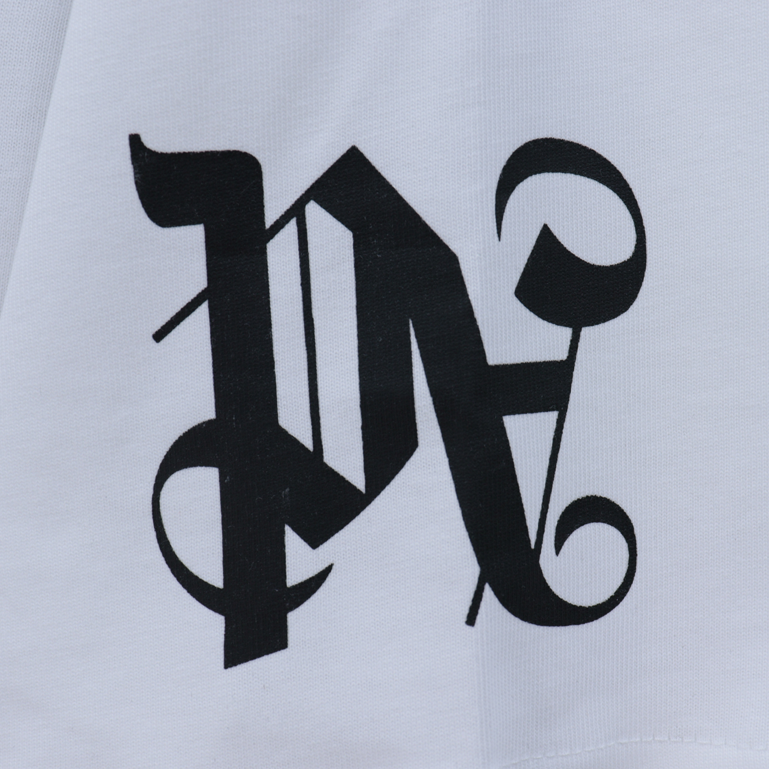 Palm Angels Gothic Logo Over T-Shirt #2072 White/Black