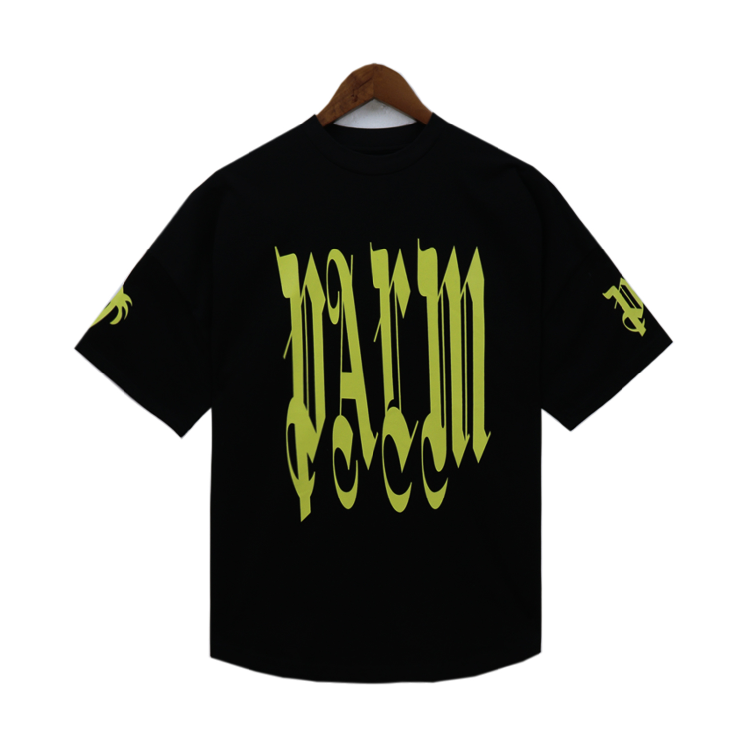 Palm Angels Gothic Logo Over T-Shirt #2072 White/Black