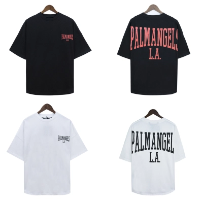 Palm Angels Logo-print Cotton T-Shirt #2085 White/Black 01