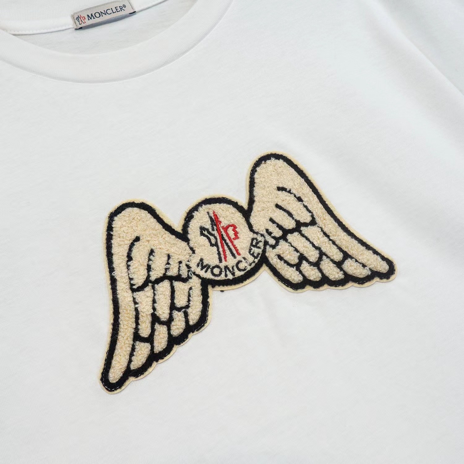 Palm Angle Joint Name Wings Pattern Loose T-Shirt #2083 White/Black
