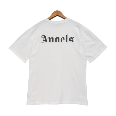 Palm Angle Joint Name Wings Pattern Loose T-Shirt #2083 White/Black 02