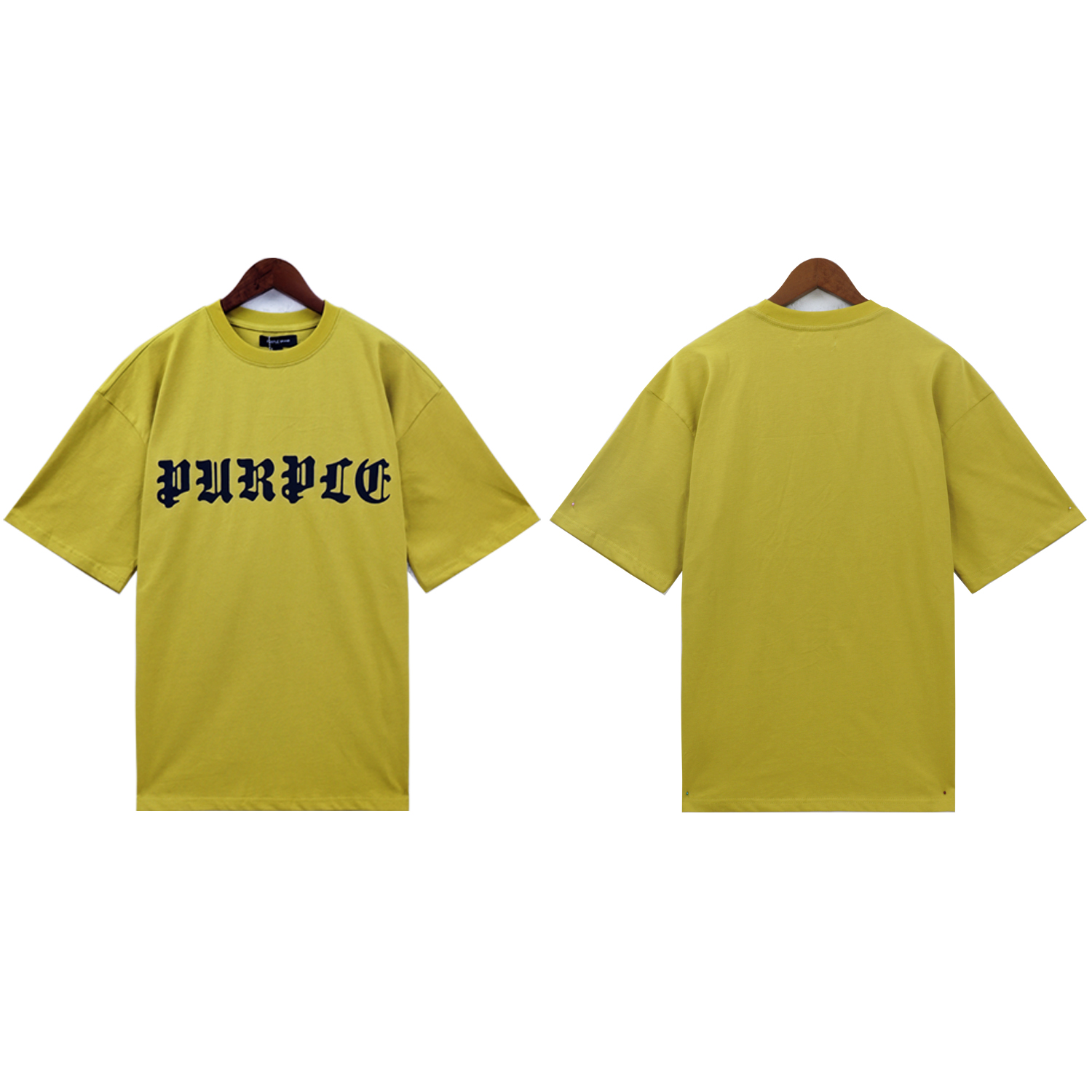 Purple Brand Gothic Wordmark T-Shirt #2392 White/Black/Turmeric