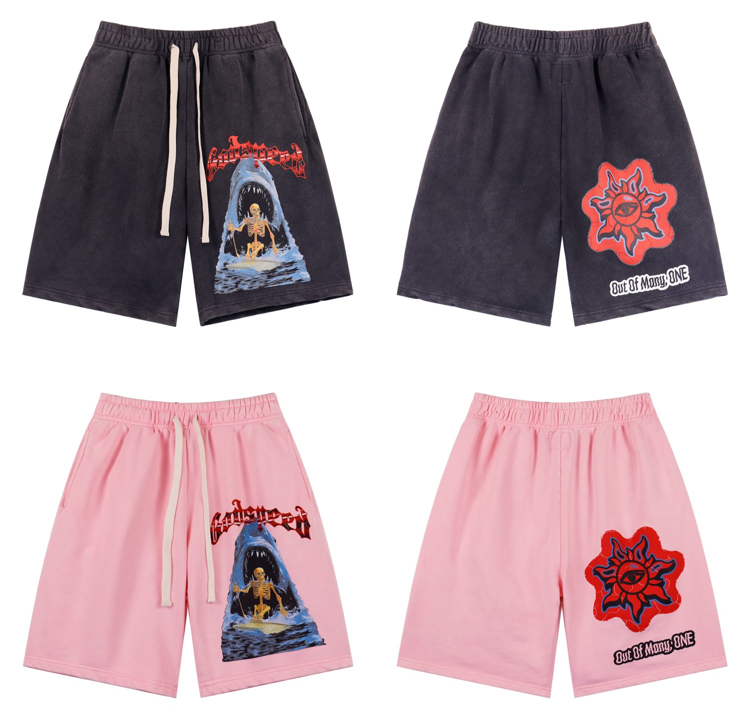 Godspeed Sweat Shorts #8781 Black/Pink