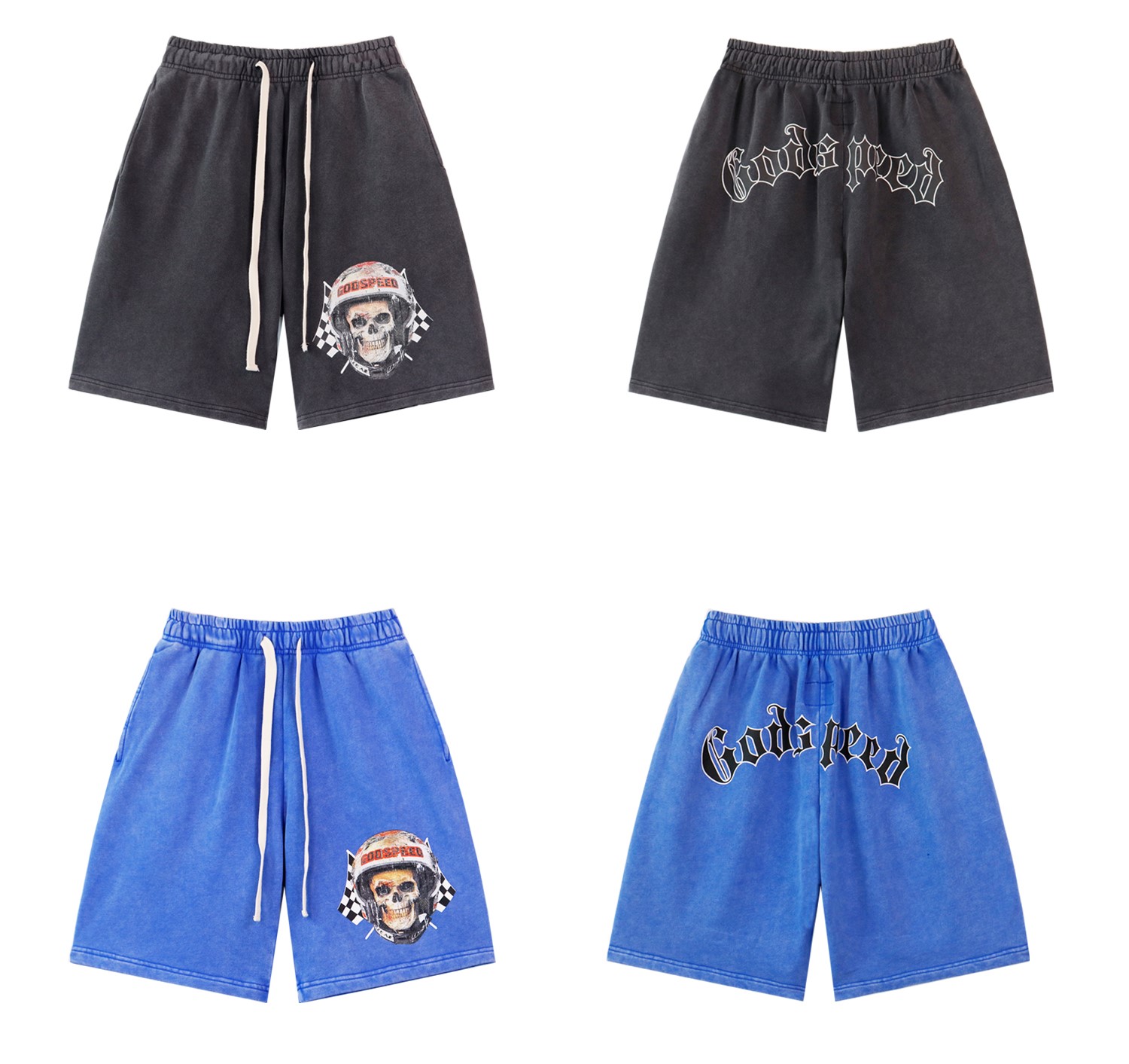 Godspeed Sweat Shorts #8679 Black/Blue