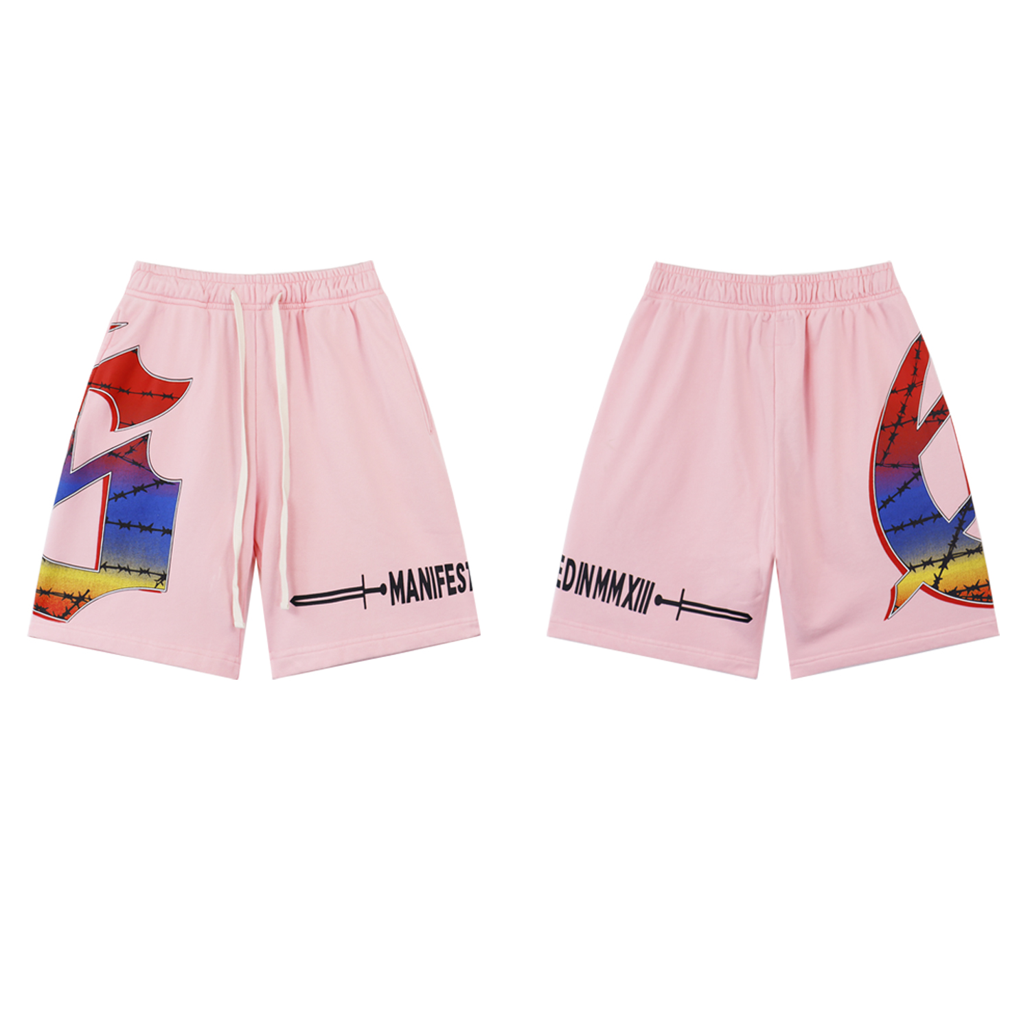 Godspeed Sweat Shorts #8775 Black/Blue/Pink