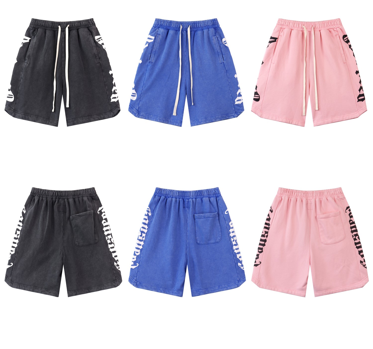 Godspeed Sweat Shorts #8779 Black/Blue/Pink