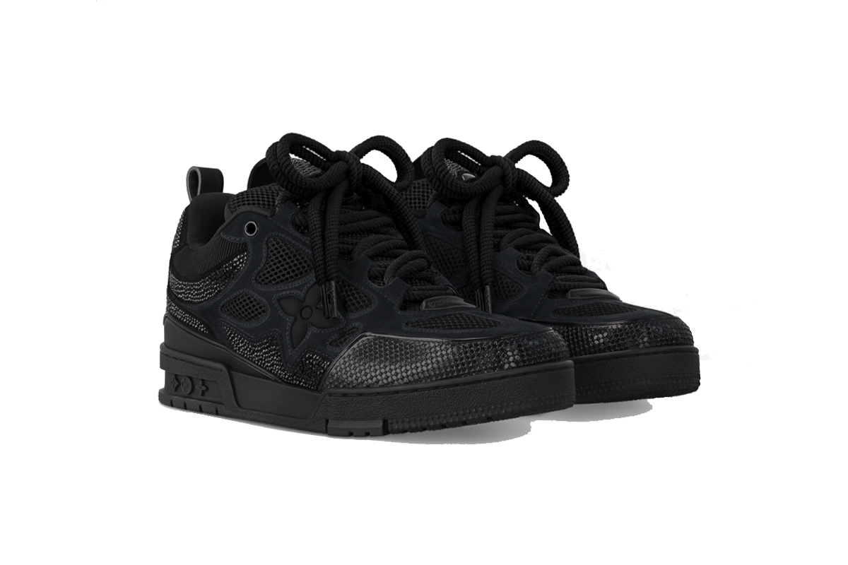 Louis Vuitton Skate Low Top Skateboard Shoes Black 1ADHHC