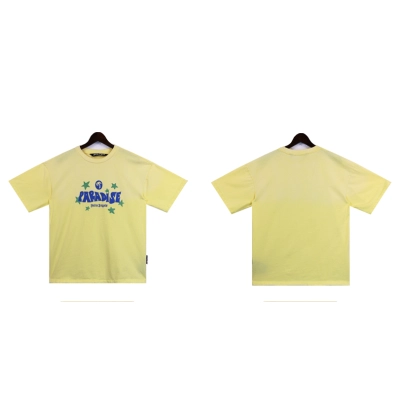 Palm Angels 'Paradise' Cotton T-shirt & Shorts Set Yellow 02