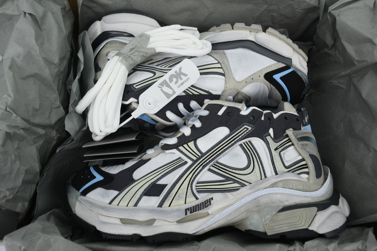 Balenciaga Runner Sneaker Silver White Black 772767 W3RNY 0623