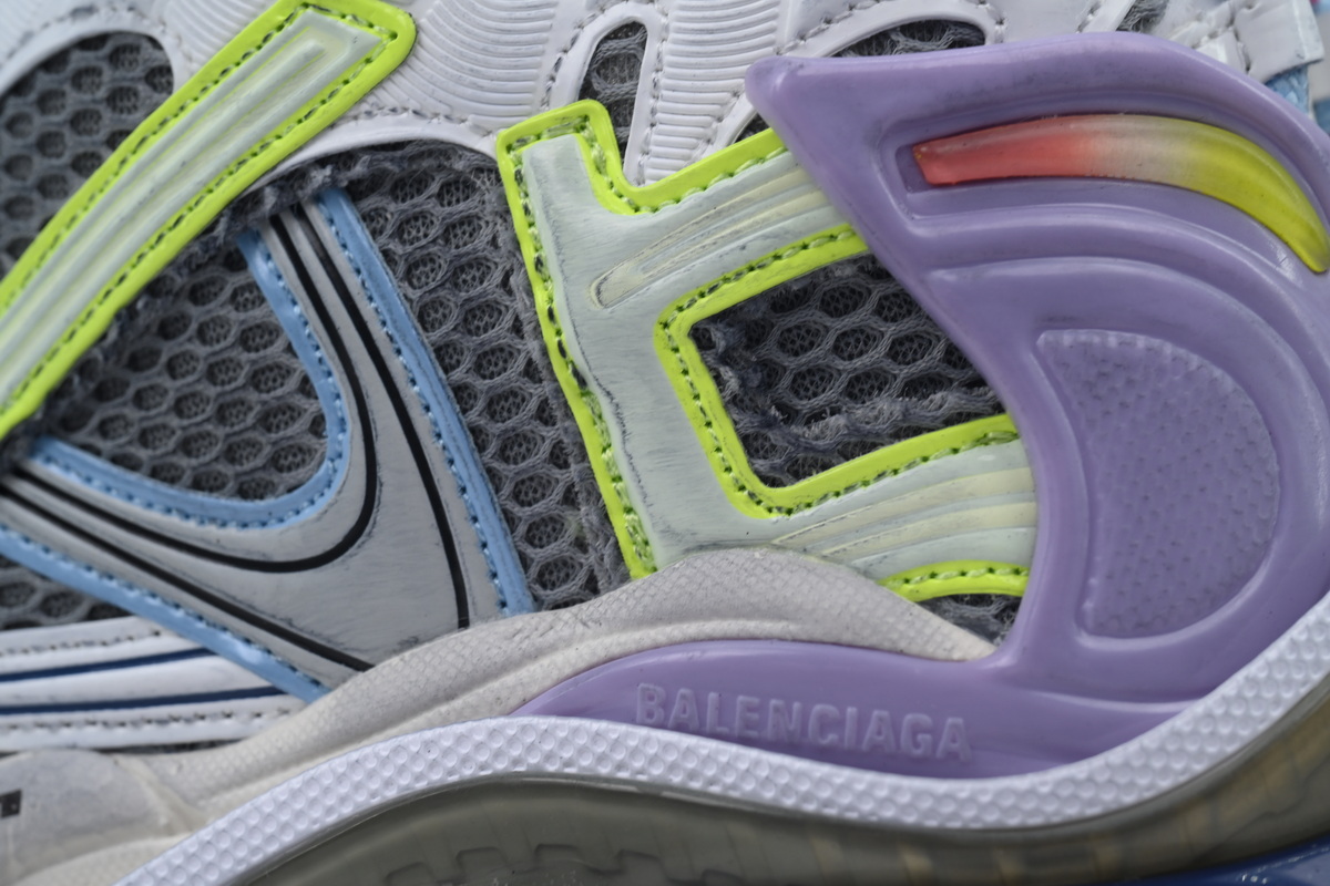 Balenciaga Runner Sneaker Pink Purple And Fluorescent Green 772767 W3RNY 0361