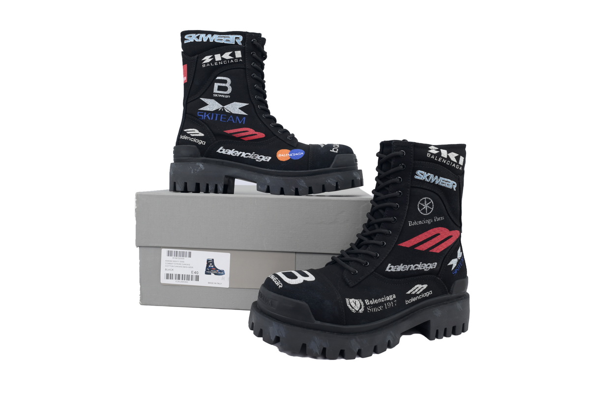 Balenciaga Strike Men's Combat Boot Black 694042W2H131000