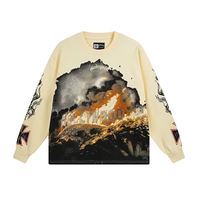 Godspeed Hollywood Thermal Long Sleeve T-shirt #3107 White/Apricot 02