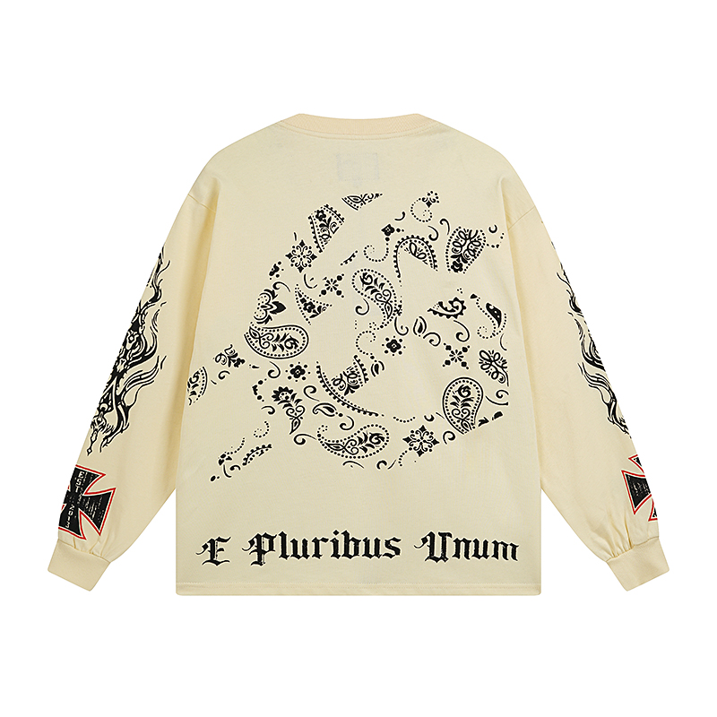 Godspeed Hollywood Thermal Long Sleeve T-shirt #3107 White/Apricot