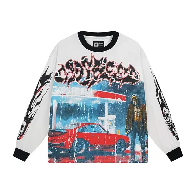 Godspeed Pitstop Thermal Long Sleeve T-shirt #3101 White/Apricot 01