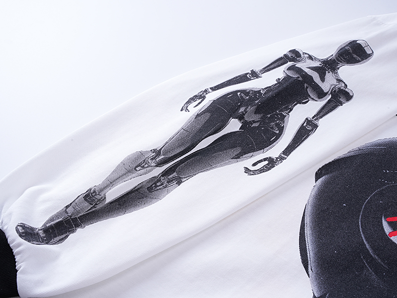 Godspeed Robot Skulls Long Sleeve T-shirt #3096 White/Apricot