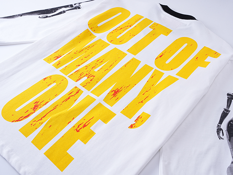 Godspeed Robot Skulls Long Sleeve T-shirt #3096 White/Apricot