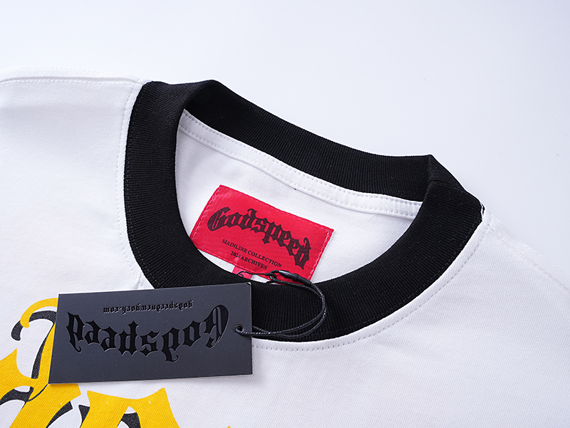 Godspeed Robot Skulls Long Sleeve T-shirt #3096 White/Apricot