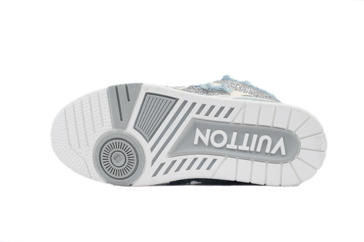 Louis Vuitton LV Skate Sneaker Horse Hair Gray White Diamond