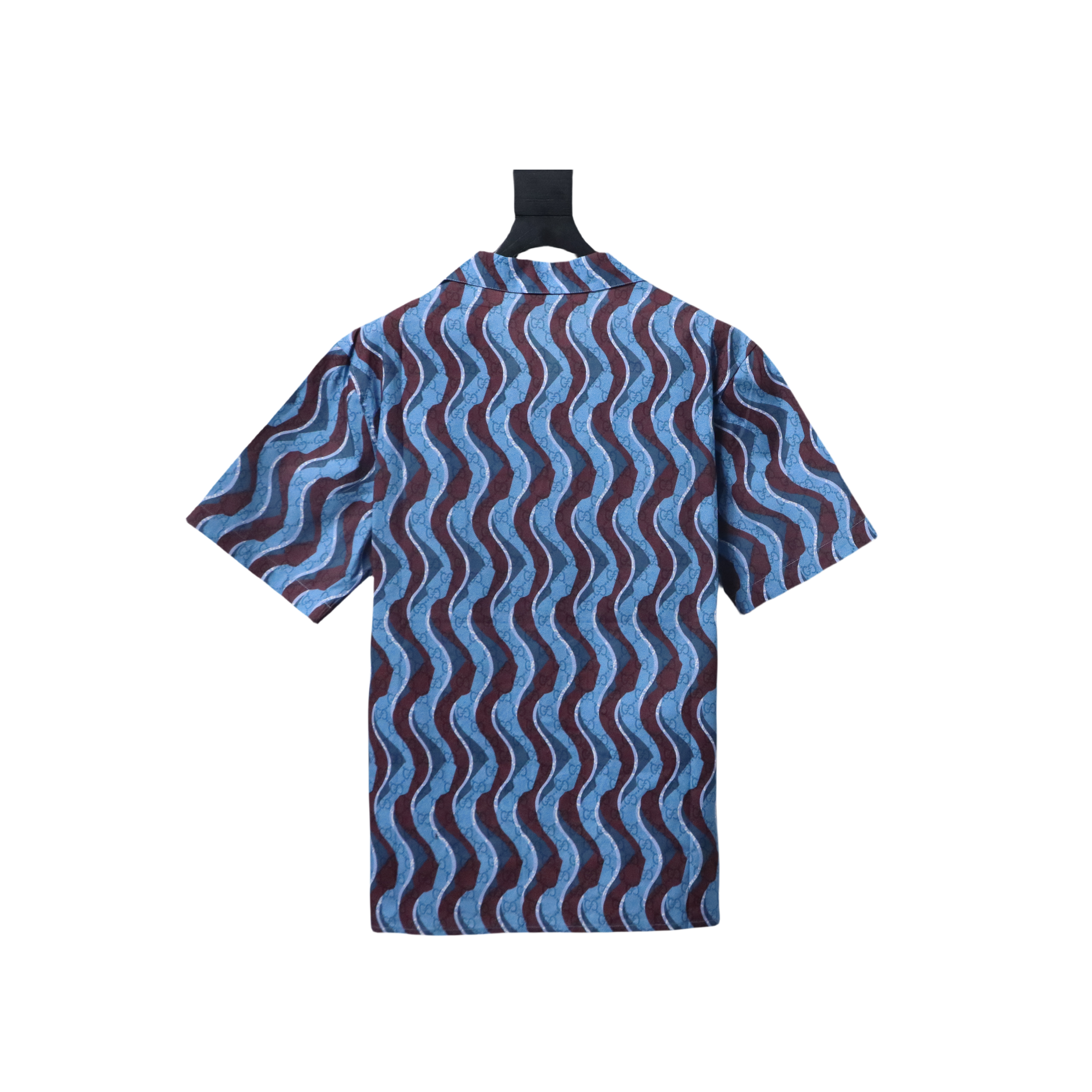 Gucci Printed Cotton Poplin Shirt Light Blue